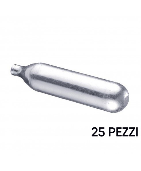 Set 25 Pezzi Bombolette CO2 Ricarica Gas per Pistola Softair Paintball Sport