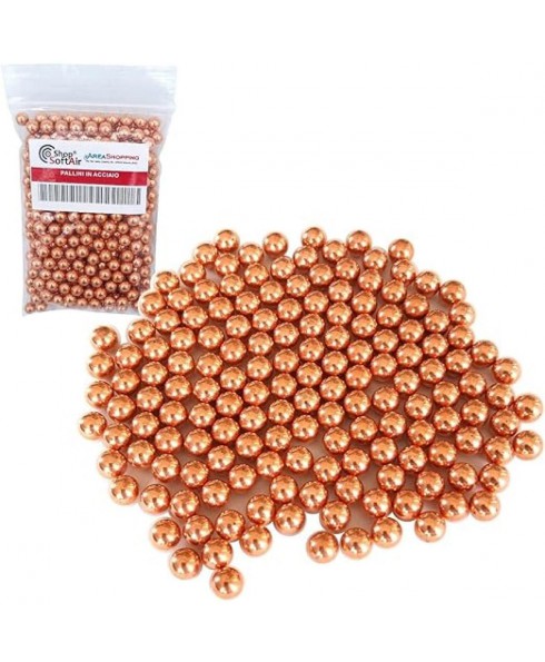 Pallini in Acciaio Metallo 6mm Ramati per Pistole Fucili Soft air 0.90 Grammi 100 Pezzi