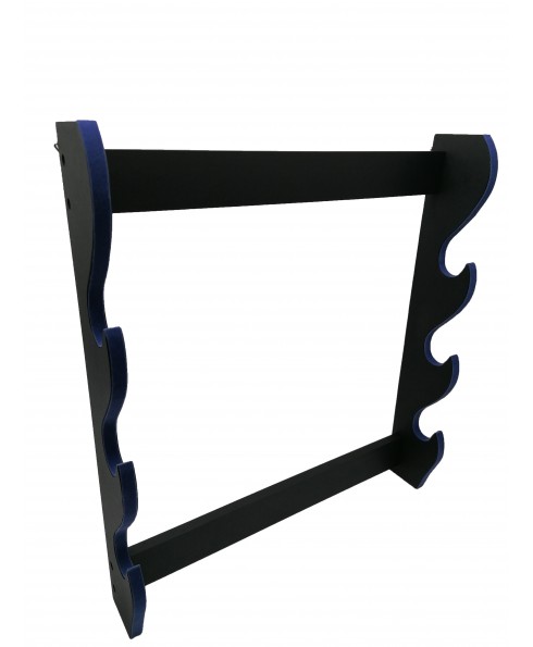 Supporto Espositore Porta Katana In Legno Da Parete Da Muro 3 Posti Shop SoftAir Blu