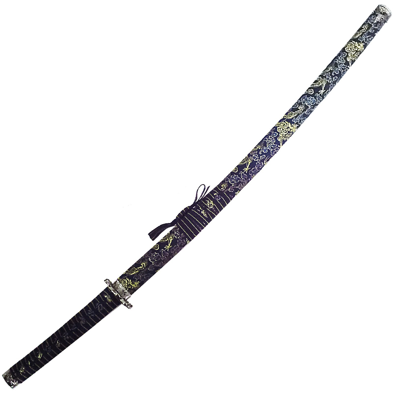 KATANA ORNAMENTALE SPADA GIAPPONESE PER DA ARREDAMENTO IN SETA BLU ARREDAMENTO