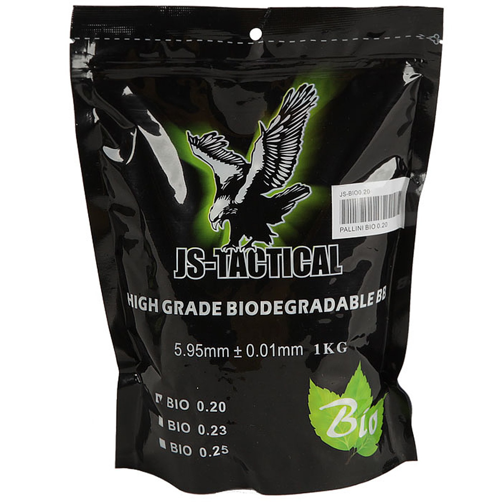 Busta 5000 Pallini BIO per Softair Biodegradabili 6 mm 0,20 Grammi JS-TACTICAL