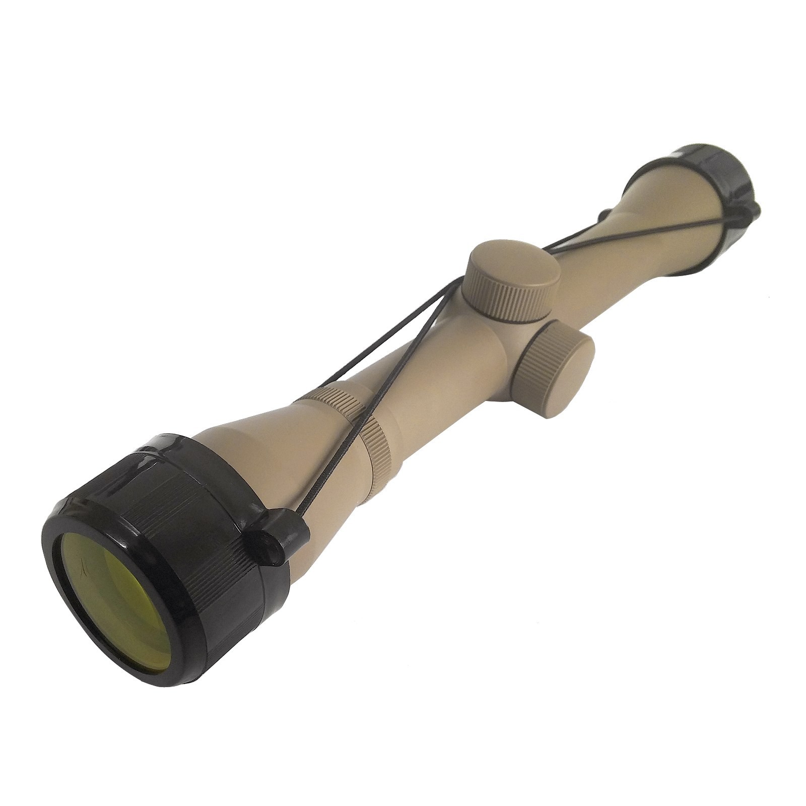 Ottica 4x32 Lungo Tan in Metallo con Mirino Reticolo per Fucile Softair Caccia