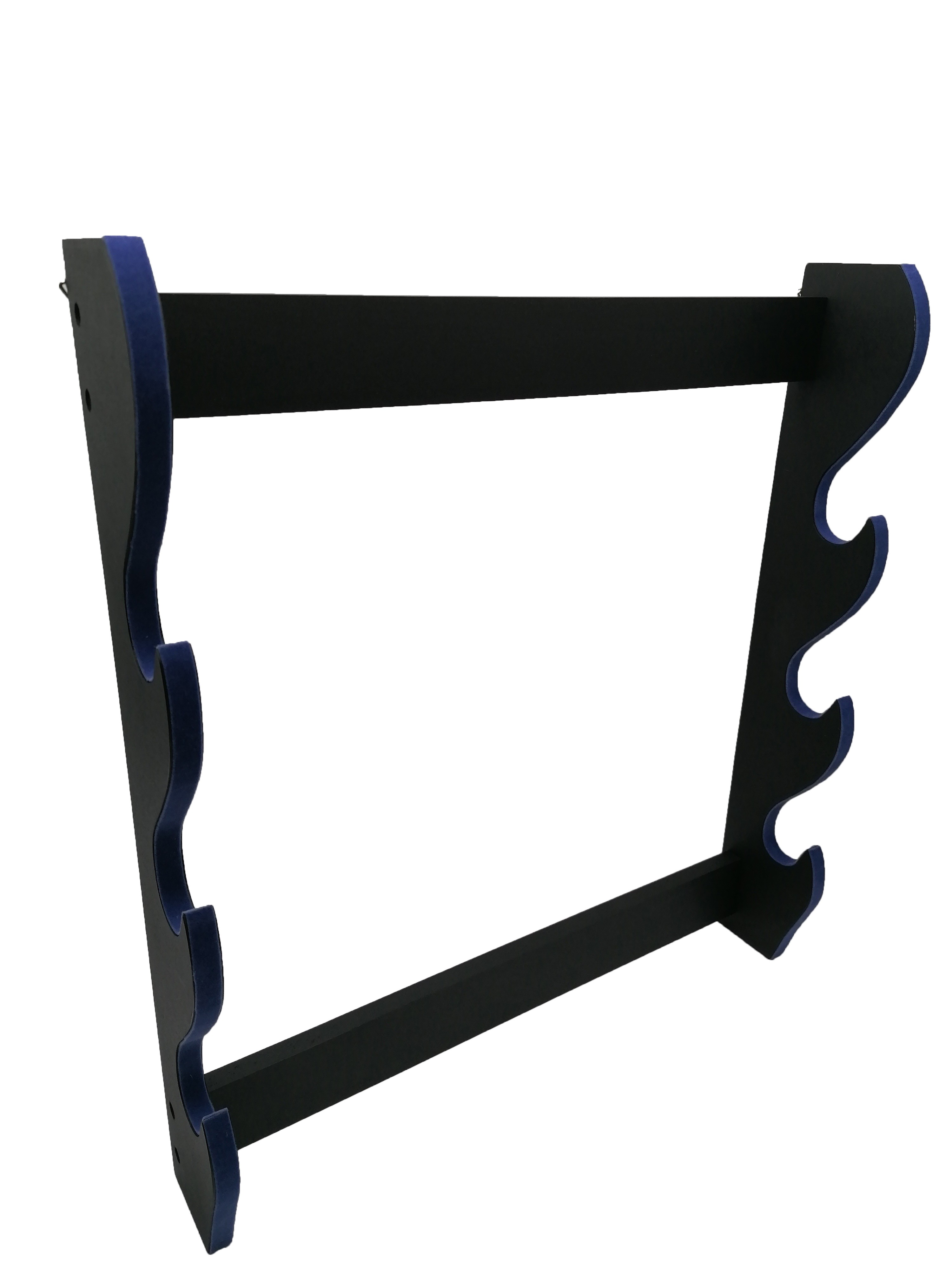 Supporto Espositore Porta Katana In Legno Da Parete Da Muro 3 Posti Shop SoftAir Blu